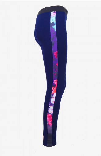 Leggings Détail Rayures 2706B-01 Bleu Marine 2706B-01