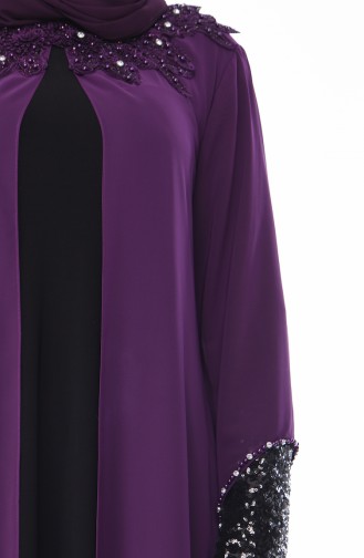 Robe de Soirée Grande Taille 6055-03 Pourpre 6055-03