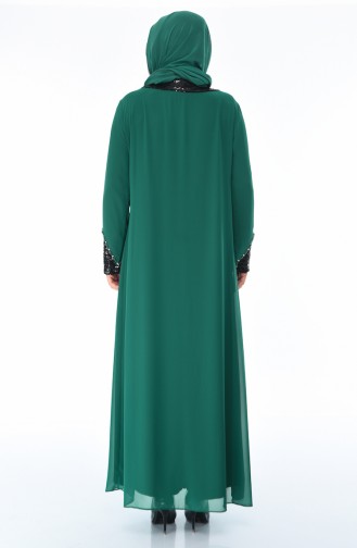 Habillé Hijab Vert emeraude 6056-01