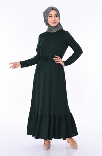 Emerald Green Hijab Dress 2242-06
