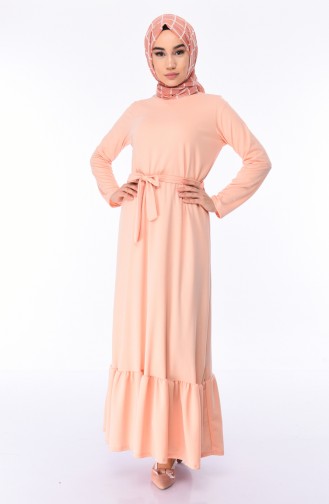 Salmon Hijab Dress 2242-07