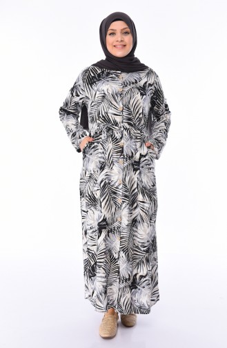 Gray Hijab Dress 0046A-02
