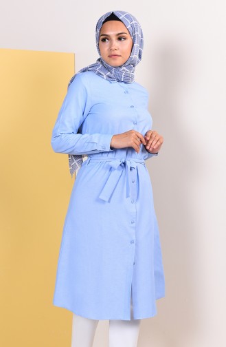 Minahill Buttoned Belted Tunic 8206-01 Blue 8206-01