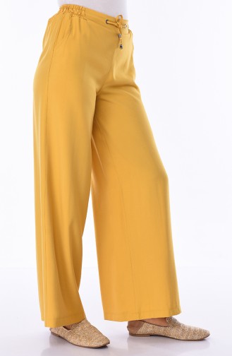 Skinny Wide Leg Trousers 3141-01 Mustard 3141-01