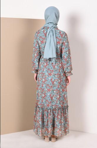 Green Almond Hijab Dress 0143E-02