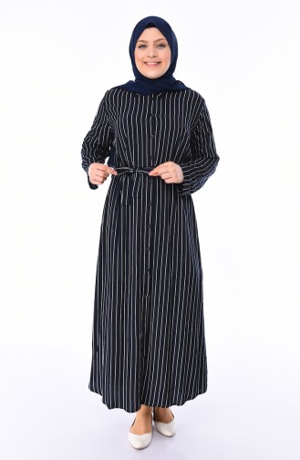 Dunkelblau Hijab Kleider 0040A-01