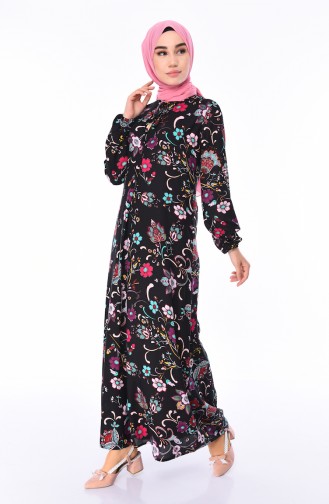 Black Hijab Dress 4522A-01
