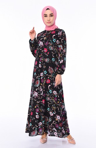 Black Hijab Dress 4522A-01