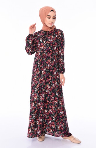 Black Hijab Dress 4522D-01