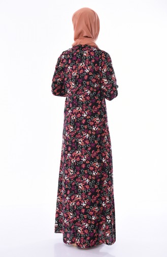 Black Hijab Dress 4522D-01