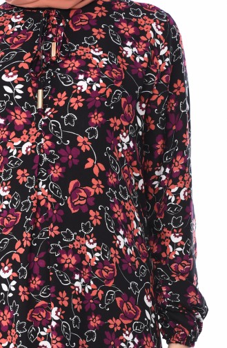 Schwarz Hijab Kleider 4522D-01