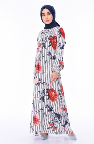 Claret Red Hijab Dress 4522E-01
