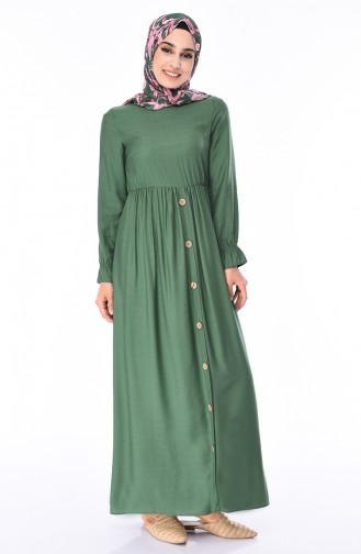 Dark Green Hijab Dress 1029-03