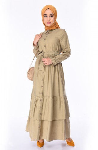 Light Green Hijab Dress 1028-06