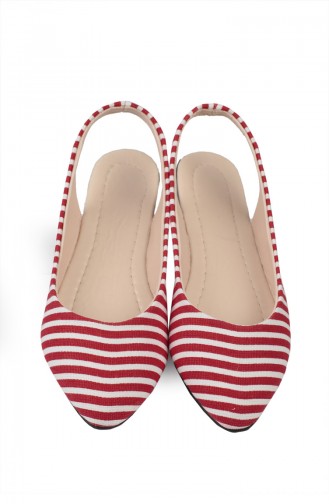 Red Woman Flat Shoe 6585-5