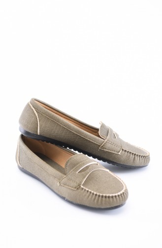 Khaki Woman Flat Shoe 101-14
