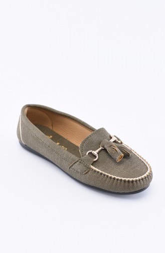 Khaki Woman Flat Shoe 120-10
