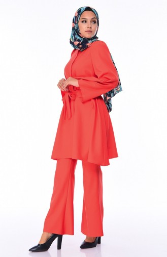 Ensemble Deux Pieces Tunique Pantalon 0218-19 Corail 0218-19