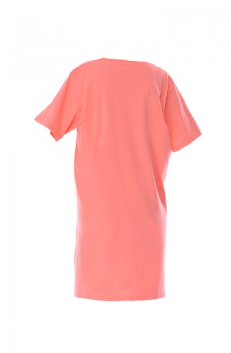 Damen Kurzarm Nachthemd mit null Kragen 811256-01 Koralle 811256-01