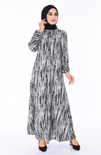 Black Hijab Dress 8371-02