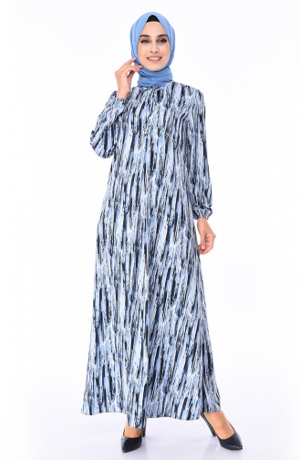 Blue Hijab Dress 8371-03