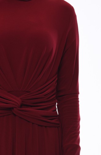 Claret Red Hijab Dress 0010-01
