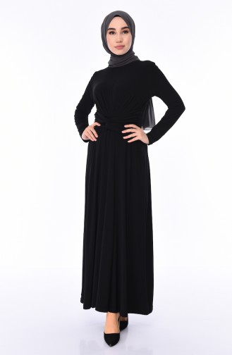 Schwarz Hijab Kleider 0010-03
