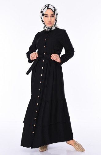 Schwarz Hijab Kleider 1028-03