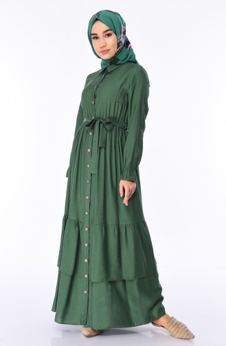 Green Hijab Dress 1028-04