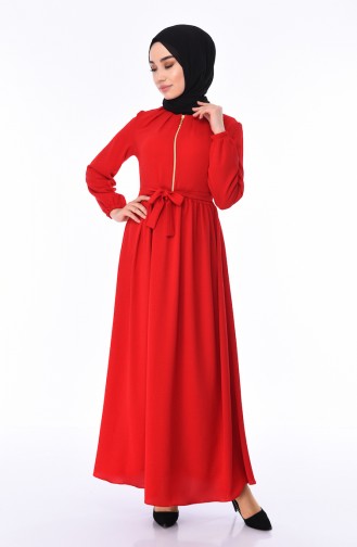 Red Hijab Dress 5031-07