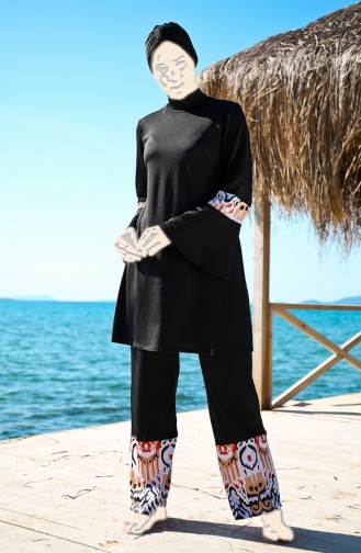 Schwarz Hijab Badeanzug 101