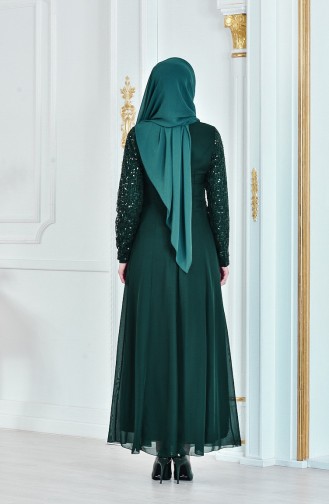 Robe de Soirée a Paillette 52614-02 Vert 52614-02