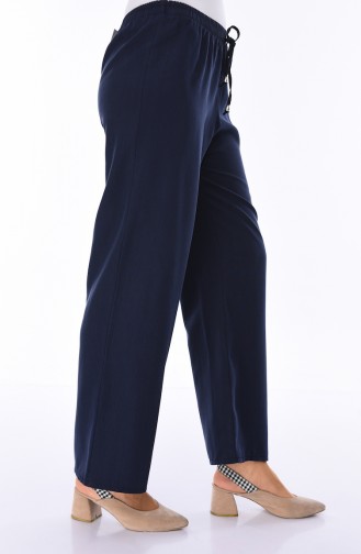 Pantalon Large Taille élastique 2093-01 Bleu Marine 2093-01