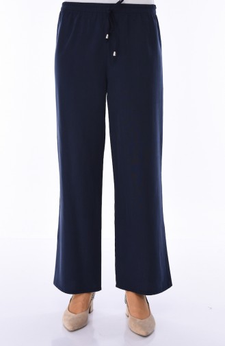 Pantalon Large Taille élastique 2093-01 Bleu Marine 2093-01