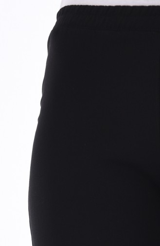 Pantalon Pattes éléphan Taille élastique 2302-01 Noir 2302-01