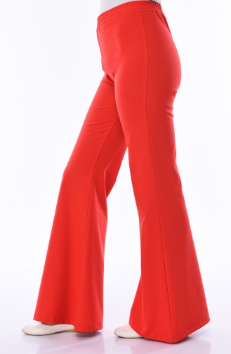 Pantalon Pattes éléphan Taille élastique 2302-02 Rouge 2302-02