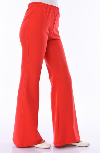 Pantalon Pattes éléphan Taille élastique 2302-02 Rouge 2302-02