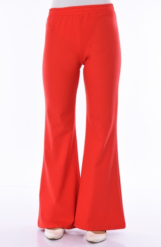 Pantalon Pattes éléphan Taille élastique 2302-02 Rouge 2302-02