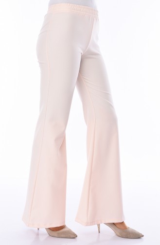 Pantalon Pattes éléphan Taille élastique 2302A-01 Creme 2302A-01