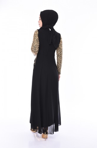 Black Hijab Evening Dress 52660-03