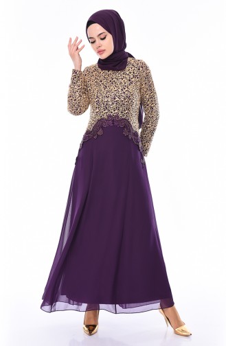 Purple Hijab Evening Dress 52660-04