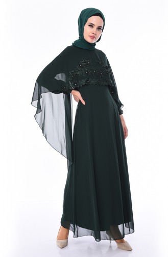 Emerald Green Hijab Evening Dress 52661-02