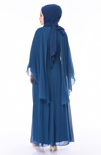 Petroleum Hijab-Abendkleider 52661-04