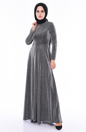 Robe de Soirée a Paillettes 9008-01 Argent 9008-01