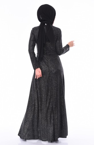 Robe de Soirée a Paillettes 9008-02 Noir 9008-02