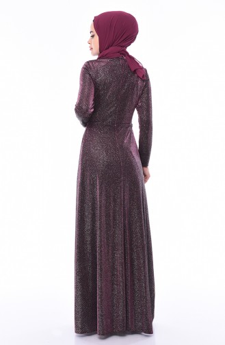 Silbernes  Abendkleid 9008-03 Zwetschge 9008-03