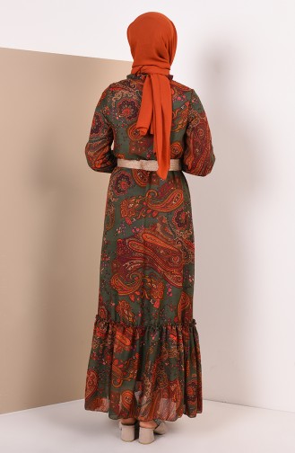 Green Hijab Dress 0143D-01