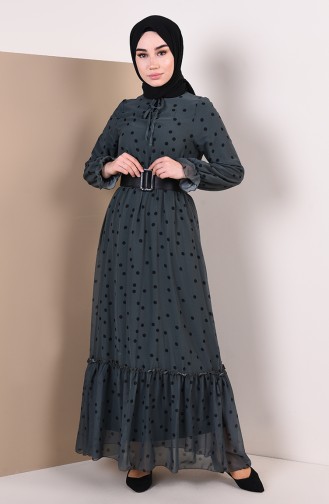 Green Almond Hijab Dress 0143F-04