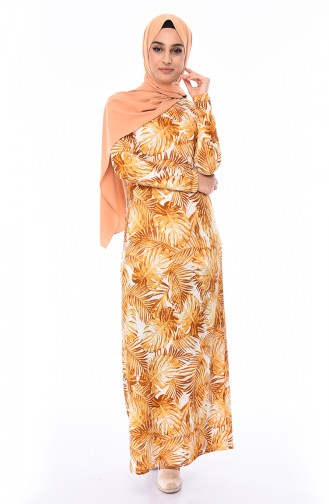 Mustard Hijab Dress 8829-04