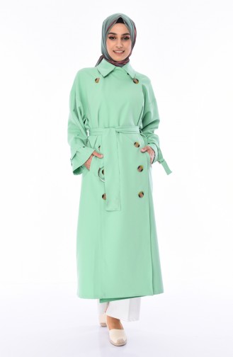 Saisonaler Trenchcoat mit Gürtel 90003-06 Wassergrün 90003-06